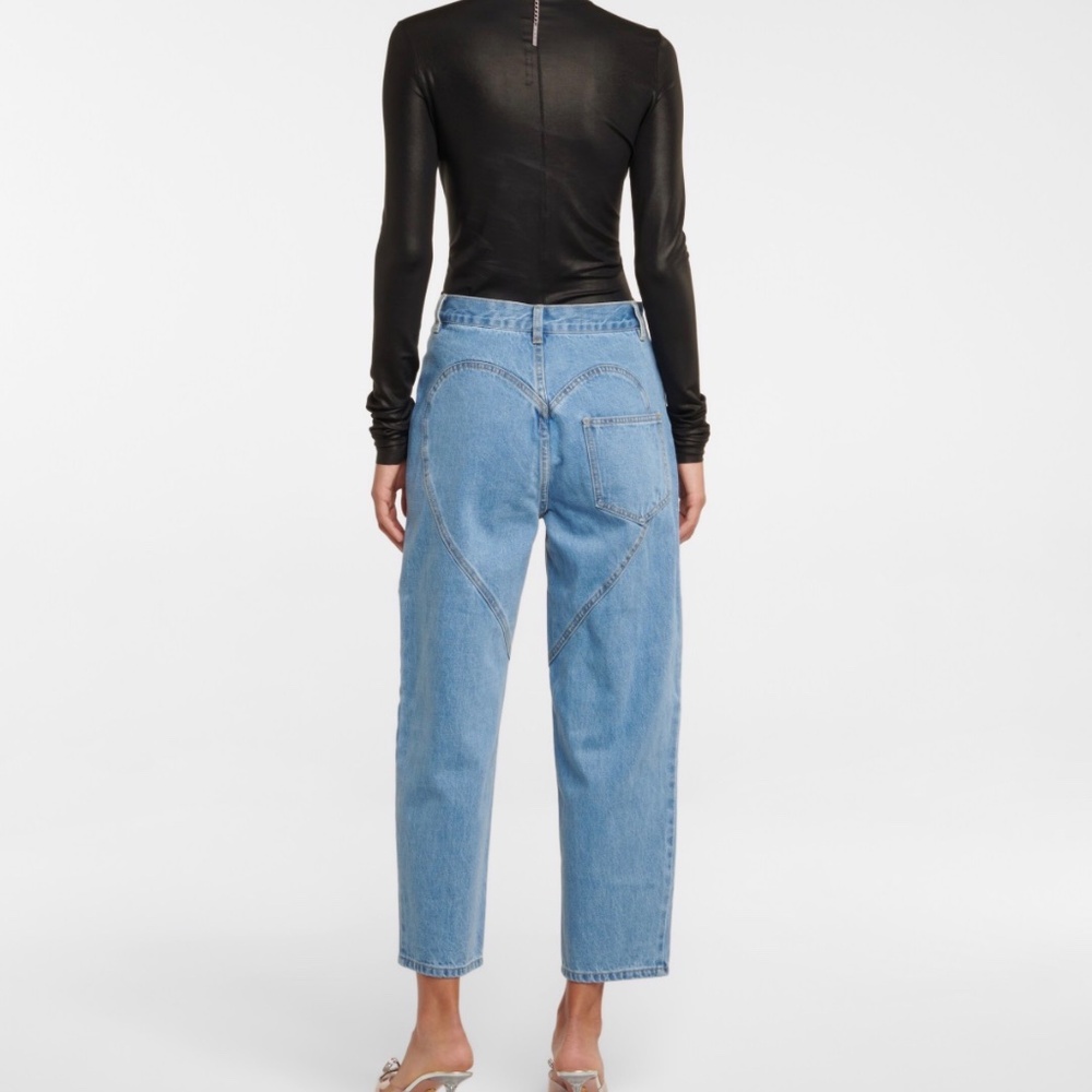 Area Embellished cutout high-rise straight jeans - Picture 3 of 7